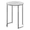 Monarch Specialties Accent Table - 24"H / White Marble-Look / Silver Metal I 2205 - alternate 1